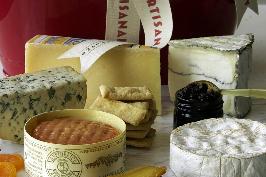 Gift basket of cheese